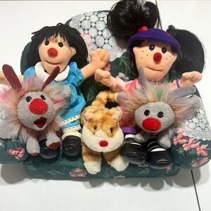 Big Comfy Couch - Vintage 1990s Toy Plush Dolls Full Complete Characters Set